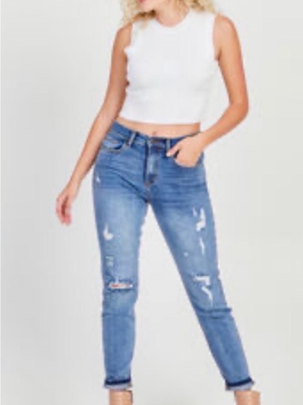 Altar'd State Light Blue Distressed Skinny Jeans